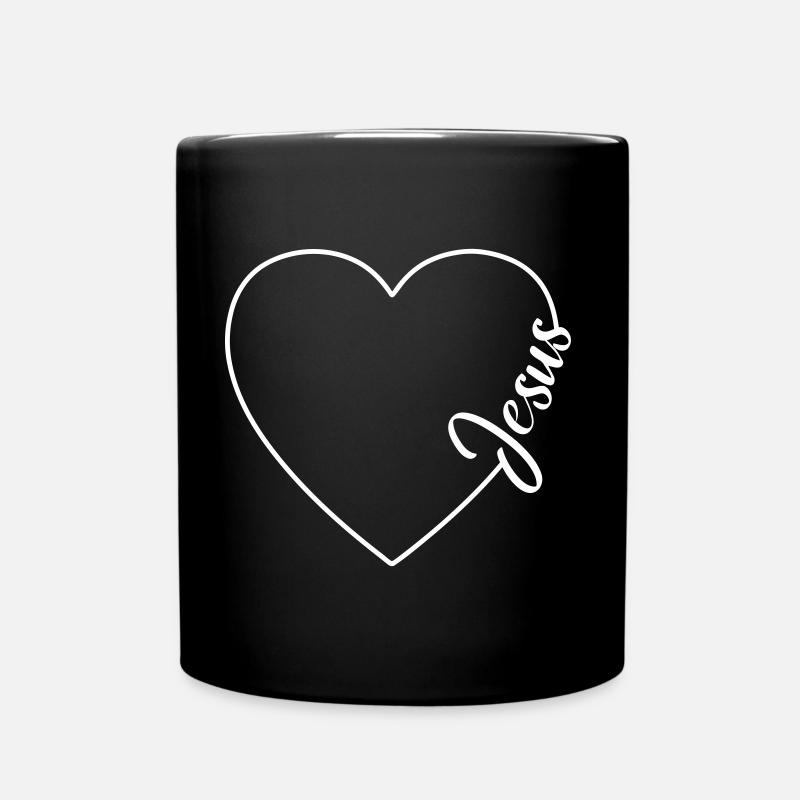 Jesus Liebe Love Herz Symbol - Tasse einfarbig - Schwarz