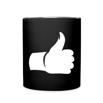 Pouce levé – Symbole de la main - Mug uni - noir - Devant