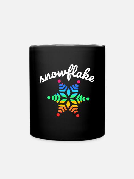 Regenbogen Schnee - Tasse einfarbig - Schwarz