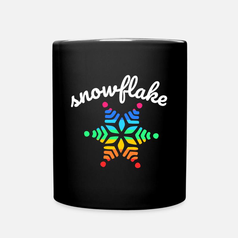 Regenbogen Schnee - Tasse einfarbig - Schwarz