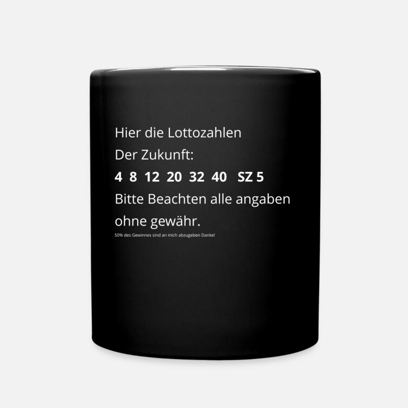 Lotto zahlen - Tasse einfarbig - Schwarz