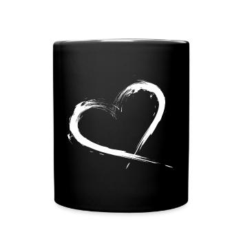 Heart design brush vector graphic - Full Colour Mug - black - Front