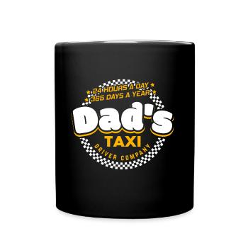 Papas Taxifahrer Company Geschenk - Tasse einfarbig - Schwarz - Vorne