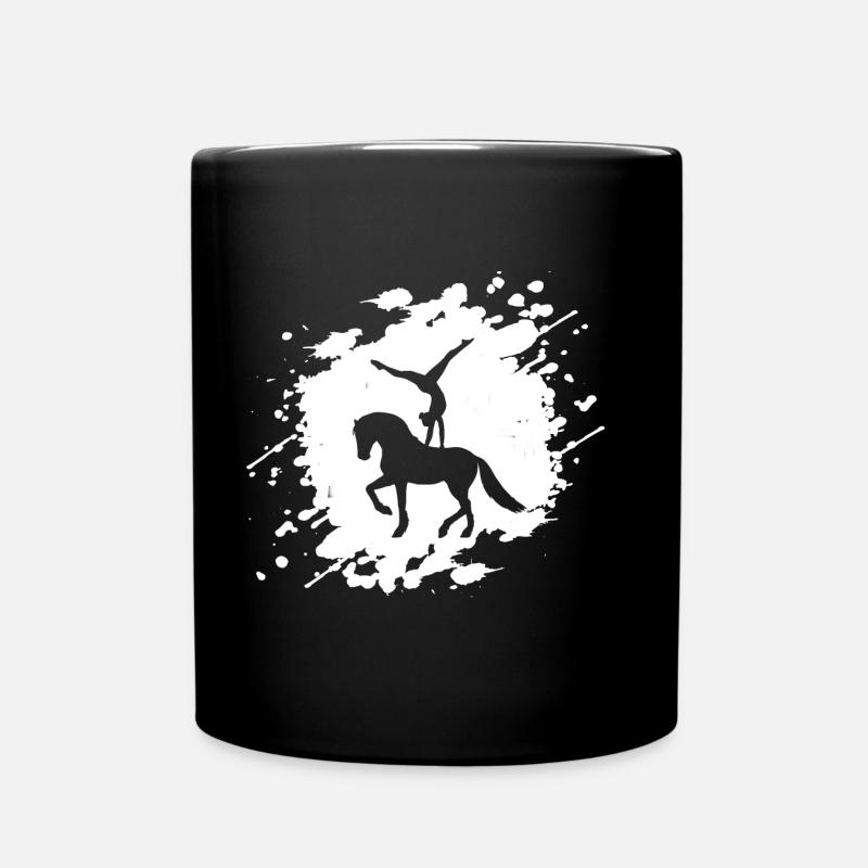 Voltigieren T-Shirt | Splash Volti mit Pferd - Tasse einfarbig - Schwarz
