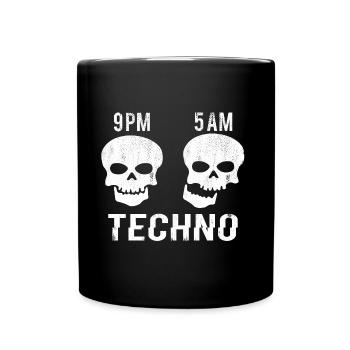 Techno meme - Tasse einfarbig - Schwarz - Vorne