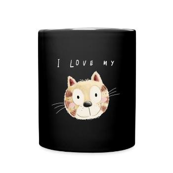 I Love My Cat I Cat Love Cat Friend Gift - Full Colour Mug - black - Front