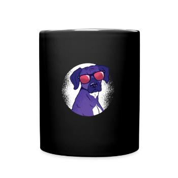 Mega cool dog with sunglasses - Full Colour Mug - black - Front