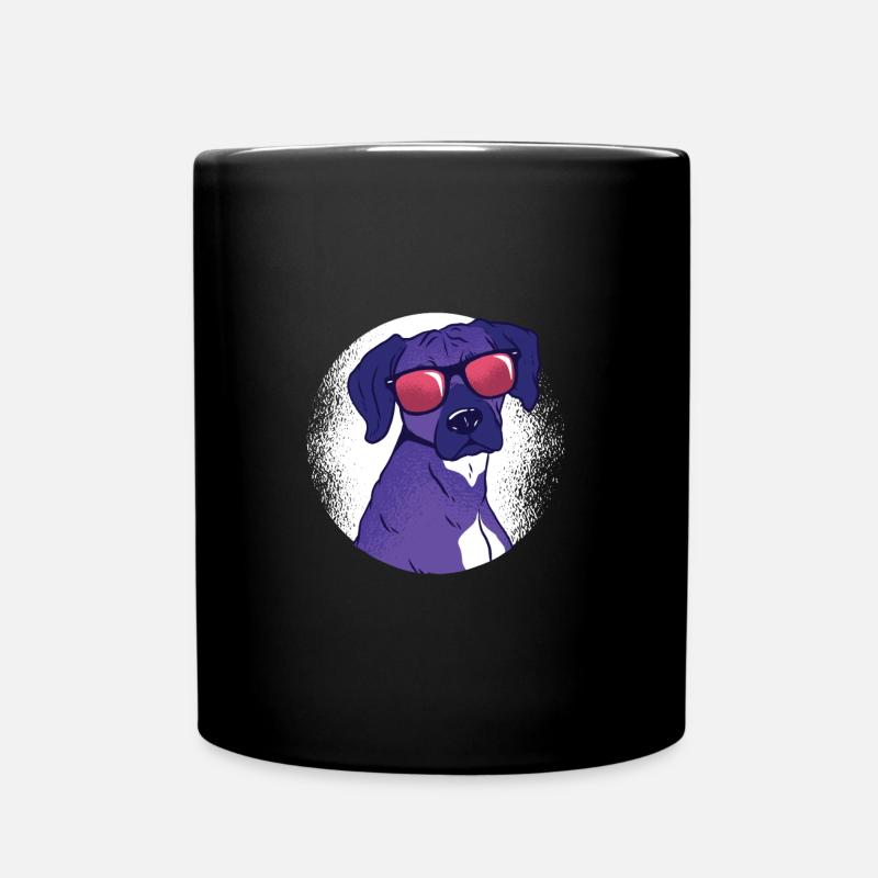 Mega cooler Hund mit Sonnenbrille - Tasse einfarbig - Schwarz
