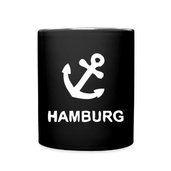 Hamburg Anker Hafen - Tasse einfarbig - Schwarz - Vorne