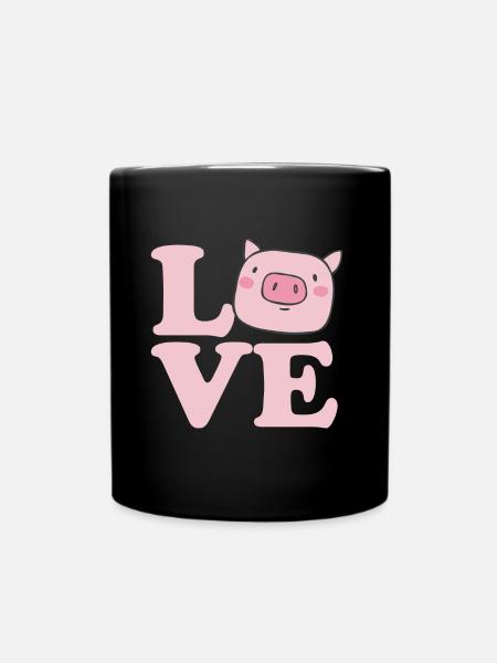 J'aime les cochons - Mug uni - noir