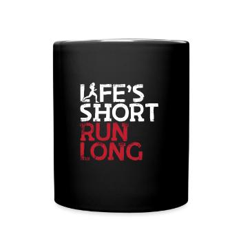 Life's Short Run Long Female Runner - Full Colour Mug - black - Front