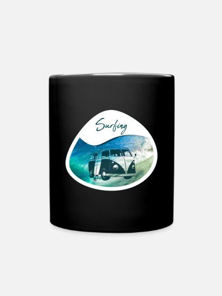 Surfing - Bus - Tasse einfarbig - Schwarz