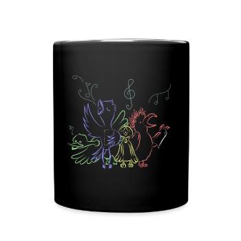 Bird choir sings - Full Colour Mug - black - Front