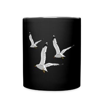 moewe vogel strand urlaub - Tasse einfarbig - Schwarz - Vorne