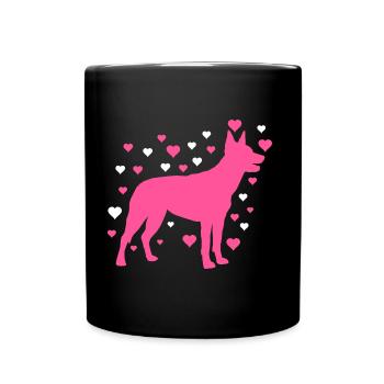 Hund - Tasse einfarbig - Schwarz - Vorne