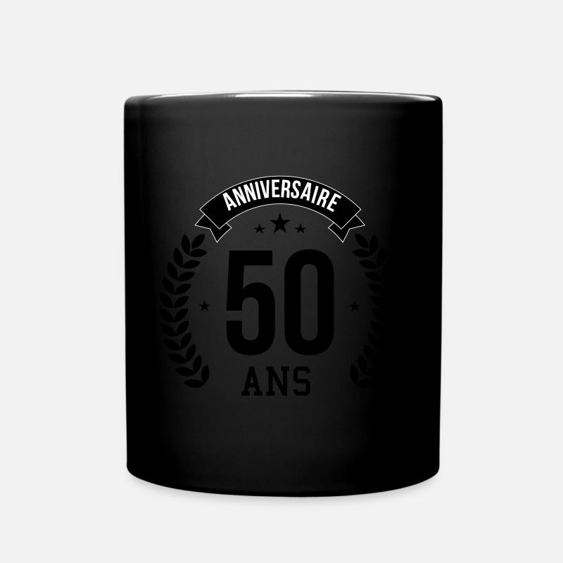 50 Jahre Jubiläum - Tasse einfarbig - Schwarz