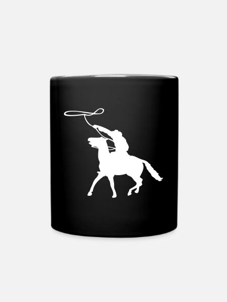 Cowboy Westernreiter - Tasse einfarbig - Schwarz