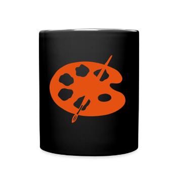 palette peinture peinceau peintre - Mug uni - noir - Devant