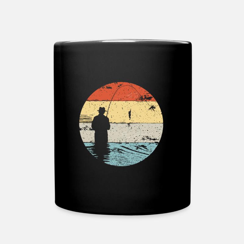 Pêche à la mouche du saumon, de la truite brune et de la truite de mer - Mug uni - noir