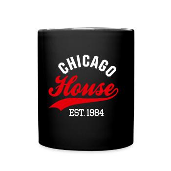 Vintage Chicago House est. 1984 Rave House Party - Tasse einfarbig - Schwarz - Vorne