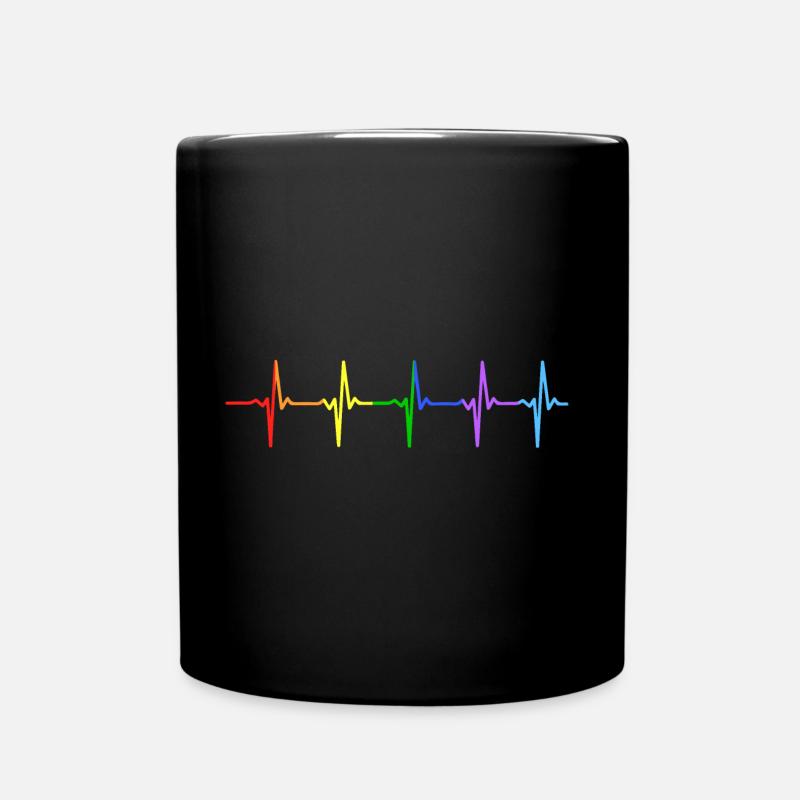 Regenbogen Puls Gay Pride LGBT - Tasse einfarbig - Schwarz