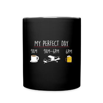 My Perfect Day Flying - Full Colour Mug - black - Front