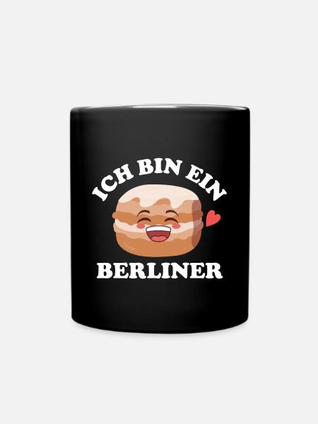 Ich bin ein Berliner Krapfen Doughnut - Tasse einfarbig - Schwarz