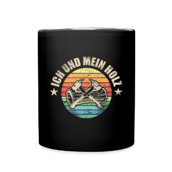 Ich und mein Holz - Vintage Shirt - Tasse einfarbig - Schwarz - Vorne