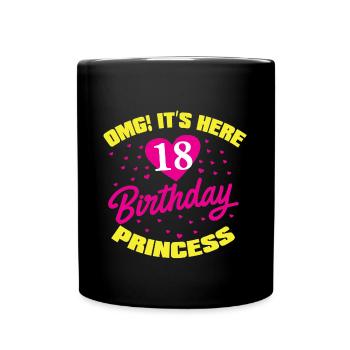 Chemise princesse anniversaire 18 ans - Mug uni - noir - Devant