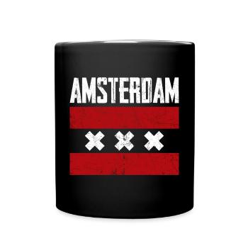 Amsterdam Bold Street Vibe - Full Colour Mug - black - Front