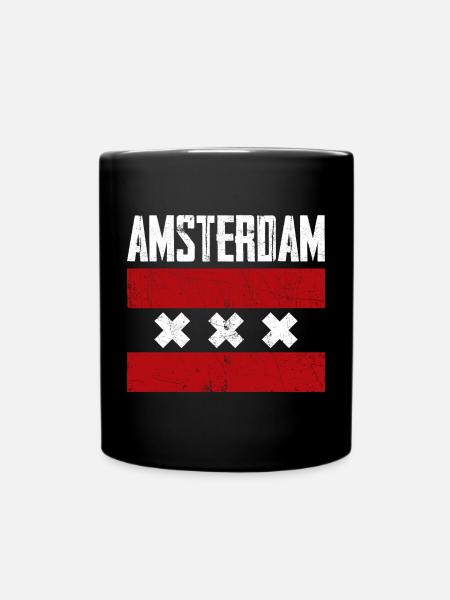 Amsterdam Bold Street Vibe - Full Colour Mug - black