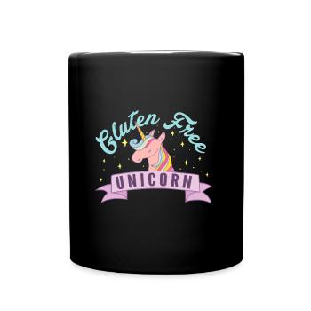 Gluten Free Unicorn - Full Colour Mug - black - Front