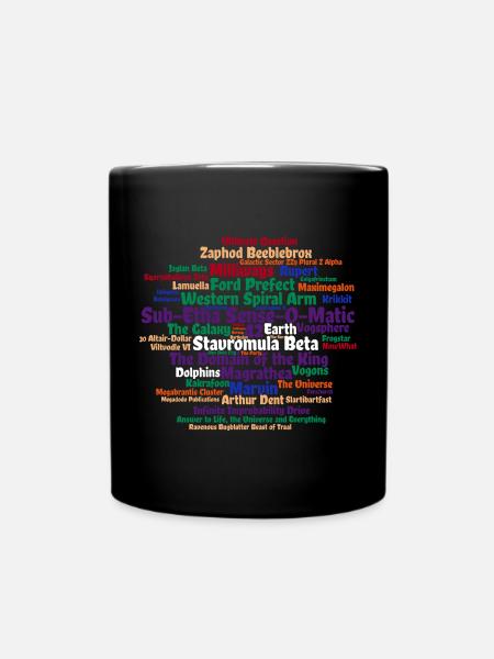 Sci Fi Wortwolke mit 42 - Tasse einfarbig - Schwarz