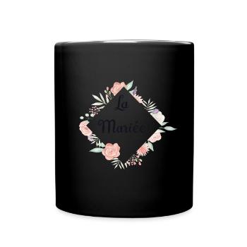 Romantische Blumen Die Braut - Tasse einfarbig - Schwarz - Vorne