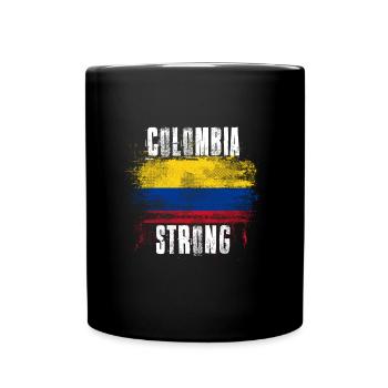 Colombia Strong Distressed Graffiti Flag - Full Colour Mug - black - Front