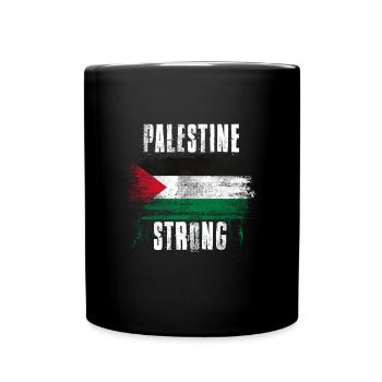 Palestine Strong Distressed Graffiti Flag - Full Colour Mug - black - Front