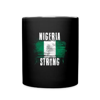 Nigeria Strong Distressed Graffiti Flag - Full Colour Mug - black - Front