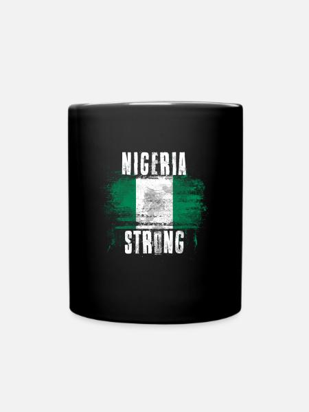 Nigeria-starke beunruhigte Graffiti-Flagge - Tasse einfarbig - Schwarz