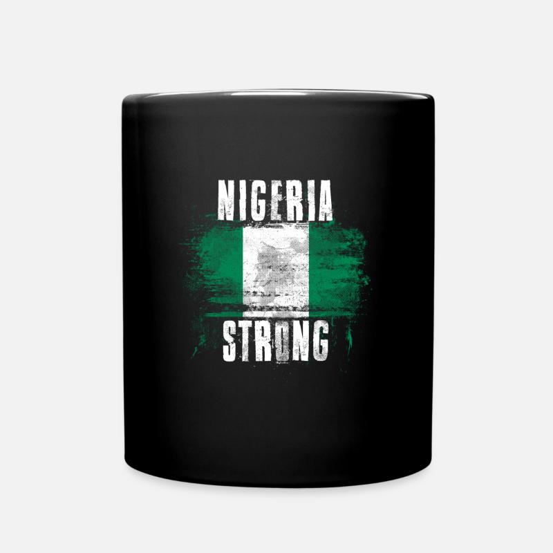 Nigeria-starke beunruhigte Graffiti-Flagge - Tasse einfarbig - Schwarz