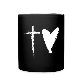 Cross-Heart - Tasse einfarbig - Schwarz - Vorne