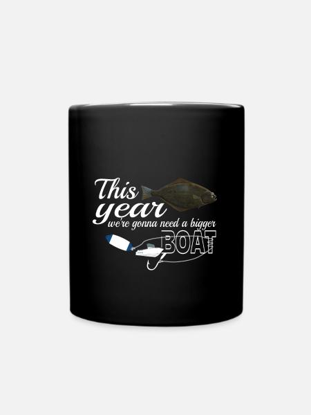 Heilbutt Angler in Norwegen / Island bigger boat - Tasse einfarbig - Schwarz