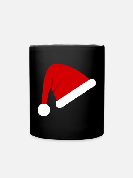 Nikolaus Weihnachtsmütze - Tasse einfarbig - Schwarz