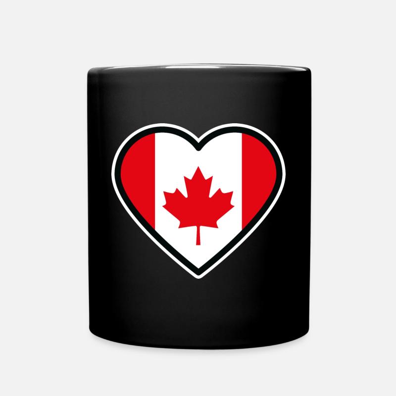 kanada flagge herz - Tasse einfarbig - Schwarz