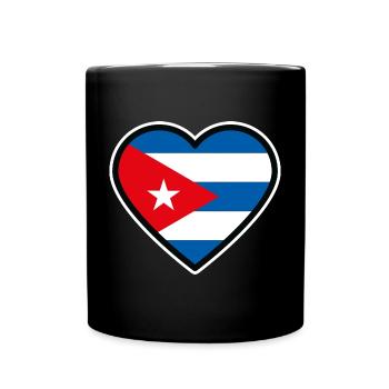 kuba flagge herz - Tasse einfarbig - Schwarz - Vorne