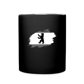Berlin Berliner Bär Flagge Fahne Hauptstadt - Tasse einfarbig - Schwarz - Vorne