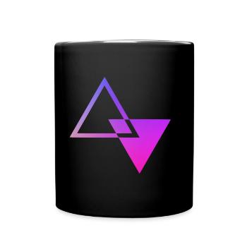 farbige Sanduhr - Tasse einfarbig - Schwarz - Vorne