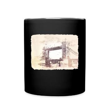 London England Tower Bridge - Tasse einfarbig - Schwarz - Vorne