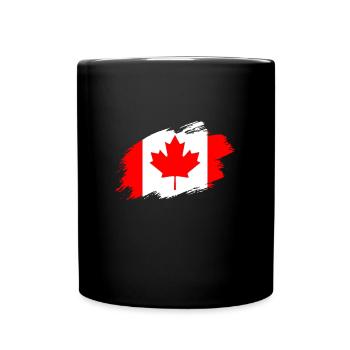 Kanada kanadisch Flagge Fahne Pinselstrich - Tasse einfarbig - Schwarz - Vorne