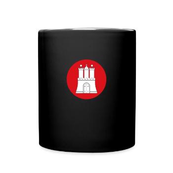 Hamburg Hansestadt Hafen Flagge Fahne - Tasse einfarbig - Schwarz - Vorne