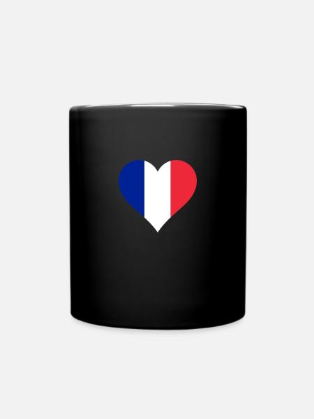 France drapeau français drapeau coeur - Mug uni - noir